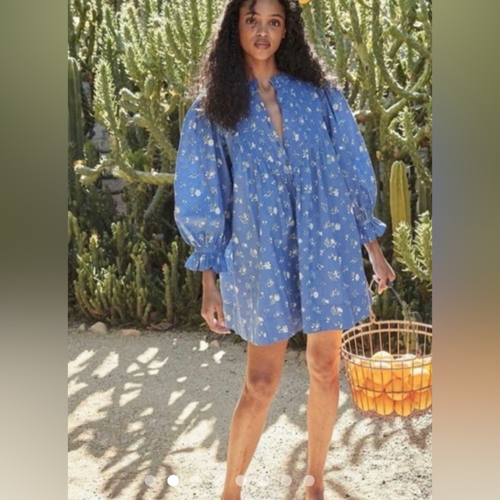 Doen Floral Puff-Sleeve Mini Dress